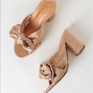 Rose Gold Knotted Heel Sandals